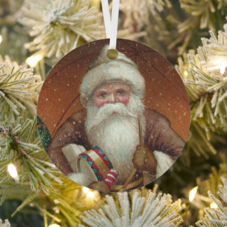 Gemütlicher Country-Retro-Weihnachtsmann rustikal  Ornament Aus Metall