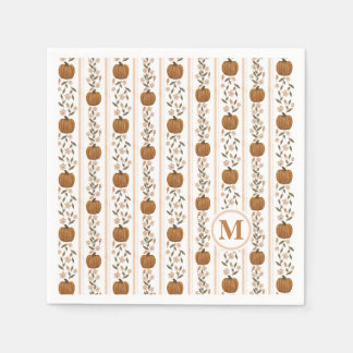 Gemütlicher Erntedank Pumpkin Floral Serviette