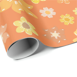 Gemütlicher Fall Golden Blüte Nahtloser Erntedank Geschenkpapier