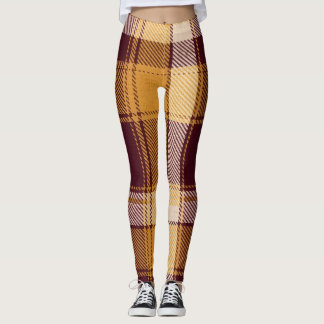 Gemütlicher Fall Rustikale Karierte Leggings