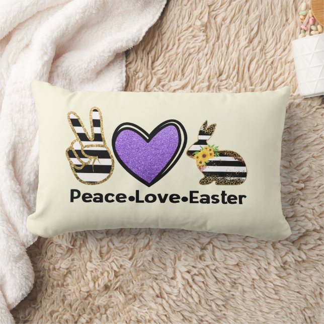 Gemütlicher Frieden und Liebe Osterwurfkissen Lendenkissen (Decke)