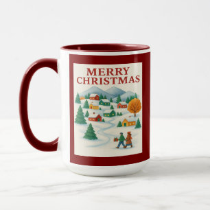 Gemütlicher Frohe Weihnachten Winterdorf-Becher Tasse