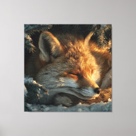 Gemütlicher Fuchs im Schnee Leinwanddruck