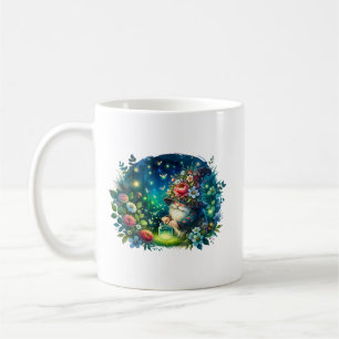 Gemütlicher Garten und Glühwürmchen Kaffeetasse