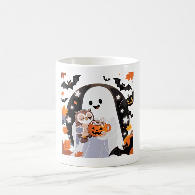 Gemütlicher Geist und hässliche Halloween-Kunst Kaffeetasse (Mittel)