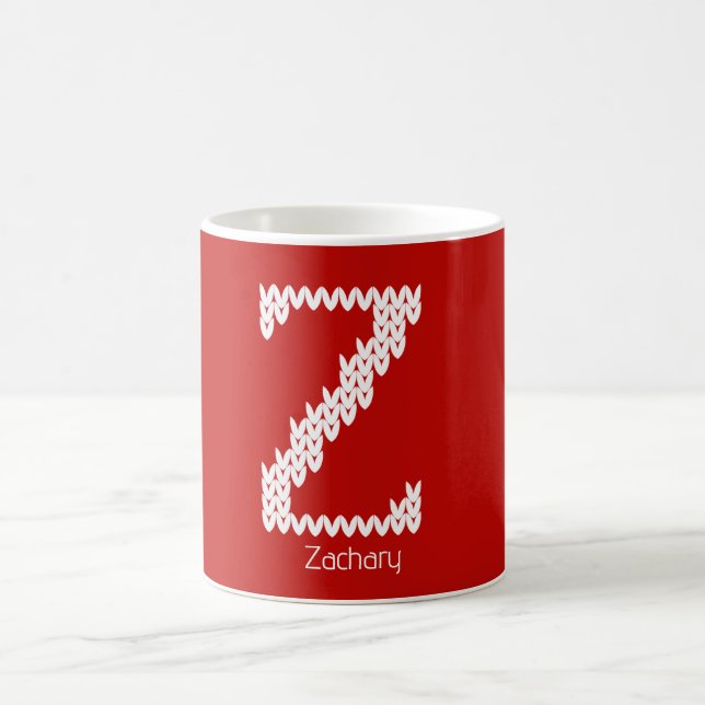 Gemütlicher gestrickter Buchstabe Z  Kaffeetasse (Mittel)
