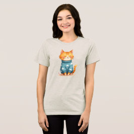 Gemütlicher Ginger Katze im Cloud Sweater Tri-Blend Shirt