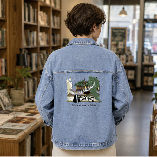 Gemütlicher Grüner Whimsical Schlafdrache Bücherli Jeansjacke