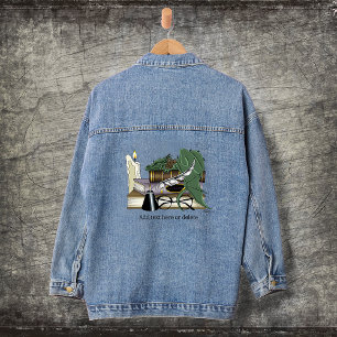 Gemütlicher Grüner Whimsical Schlafdrache Bücherli Jeansjacke
