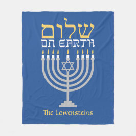 Gemütlicher Hanukkah Shalom Weltfrieden Fleecedecke