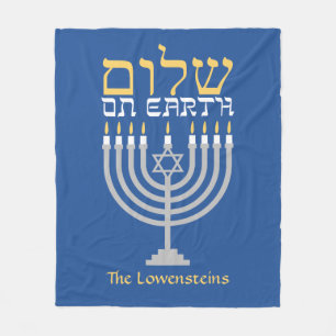 Gemütlicher Hanukkah Shalom Weltfrieden Fleecedecke