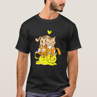 Gemütlicher Haufen Katzen Lustige Süße Kätzchen fü T-Shirt