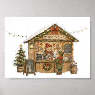 Gemütlicher Heißer Kakao-Weihnachtsmarktstand für  Poster