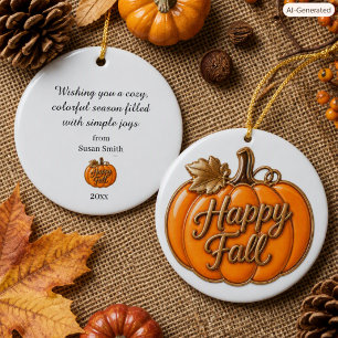 Gemütlicher Herbst Fröhlicher Herbst Kürbis Kerami Keramik Ornament