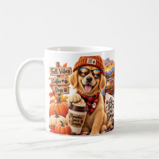 Gemütlicher Herbst Golden Retriever Pumpkin Spice Kaffeetasse