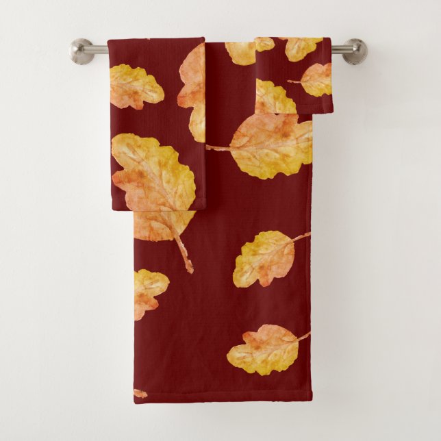 Gemütlicher Herbst-Herbstlaub Badhandtuch Set (Insitu)