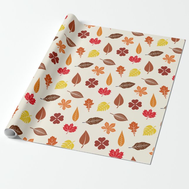 Gemütlicher Herbst-Herbstlaub Geschenkpapier (Ungerollt)
