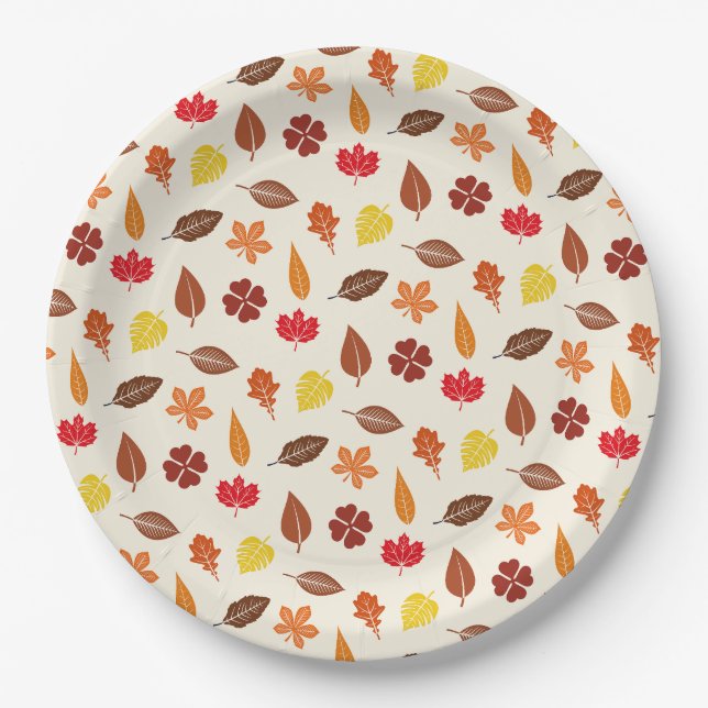 Gemütlicher Herbst-Herbstlaub Pappteller (Vorderseite)