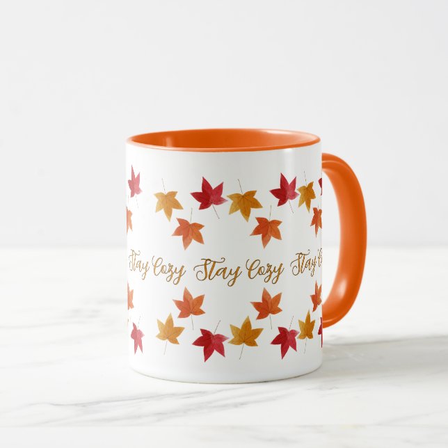 Gemütlicher Herbst & Rustikale Herbstblätter  Tasse (VorderseiteRechts)