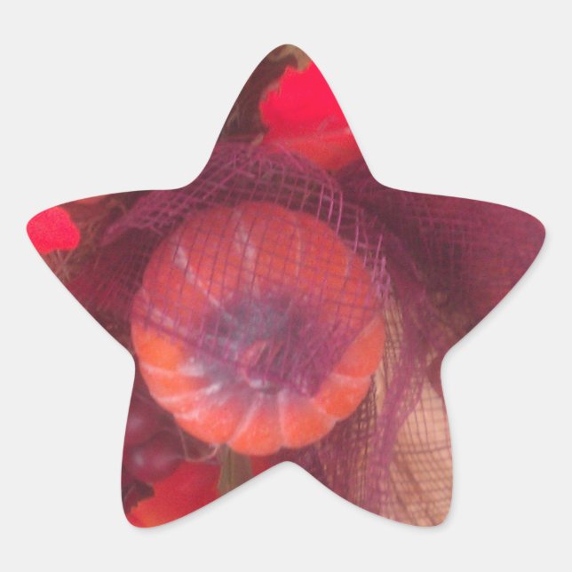 Gemütlicher Herbstgarten - Herbstdekor und Geschen Stern-Aufkleber (Vorderseite)