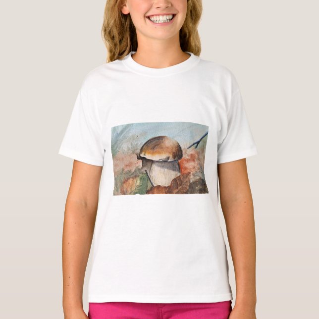 Gemütlicher Herbstmuschel Wasserfarbe - Waldbodenb T-Shirt (Vorderseite)