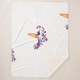 Gemütlicher Hummingvogel und Blumen Sherpadecke