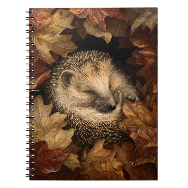 Gemütlicher Igel Gestank Herbst Kunst Notizblock (Vorderseite)