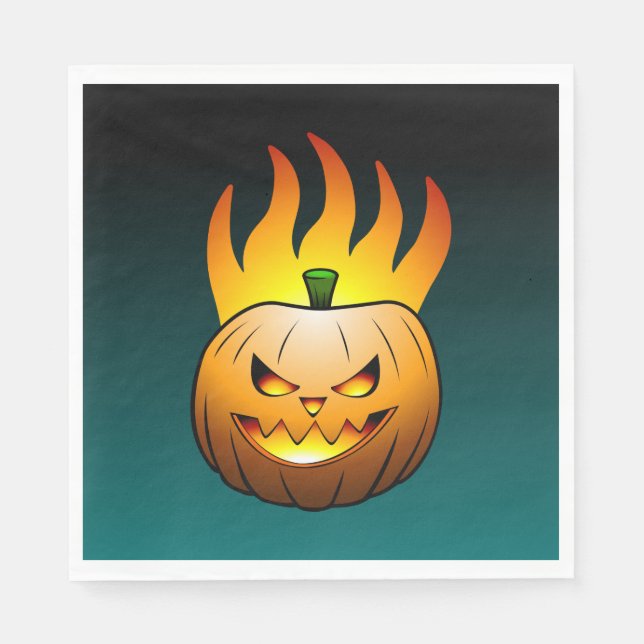 Gemütlicher Jack o'lantern Halloween Pumpkin Serviette (Vorderseite)