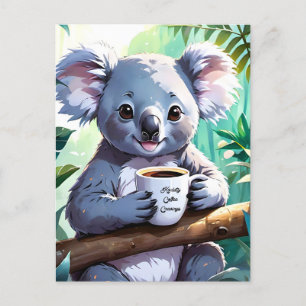 Gemütlicher Jungle Koala-Kaffee Ankündigungspostkarte