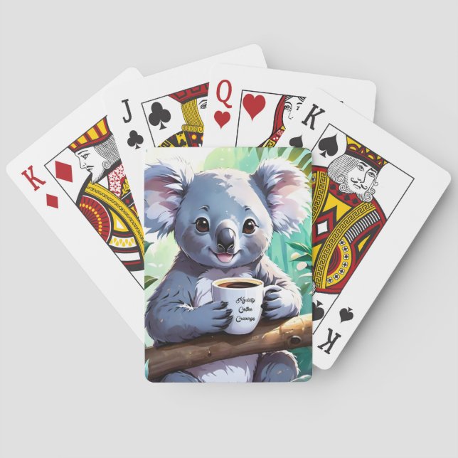 Gemütlicher Jungle Koala-Kaffee Spielkarten (Rückseite)