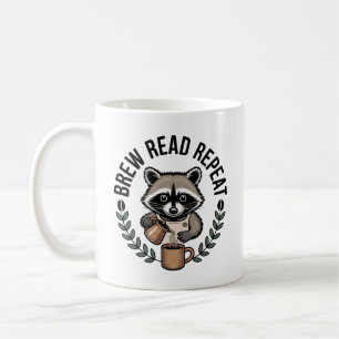 Gemütlicher Kaffee Herbst Brown Raccoon Kaffeetasse