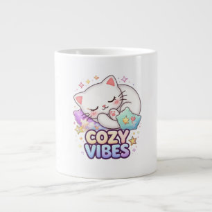 Gemütlicher Katzenaufkleber Süße schlafende Katz Jumbo-Tasse