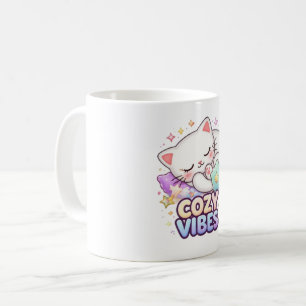 Gemütlicher Katzenaufkleber   Süße schlafende Katz Kaffeetasse