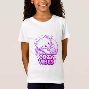 Gemütlicher Katzenaufkleber   Süße schlafende Katz T-Shirt