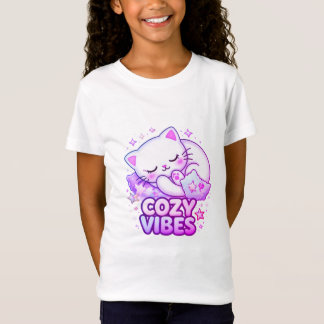 Gemütlicher Katzenaufkleber | Süße schlafende Katz T-Shirt