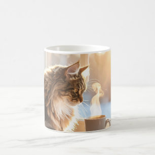 Gemütlicher Katzenkaffeebecher für Katzenliebhaber Kaffeetasse