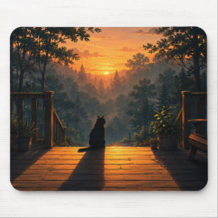 Gemütlicher Katzenliebhaber Lofi-Ästhetik Mousepad