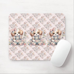 Gemütlicher Kawaii Cottagecore Farmcore Welpen-Sti Mousepad