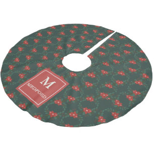 Gemütlicher klassischer floraler Weihnachtsbaum-Mo Polyester Weihnachtsbaumdecke
