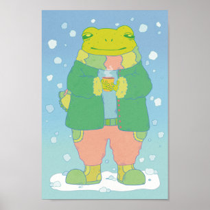 Gemütlicher kleiner Frosch Poster