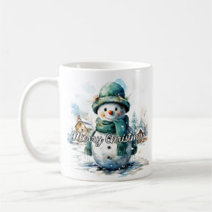 Gemütlicher kleiner Schneemann im Winter Kaffeetasse