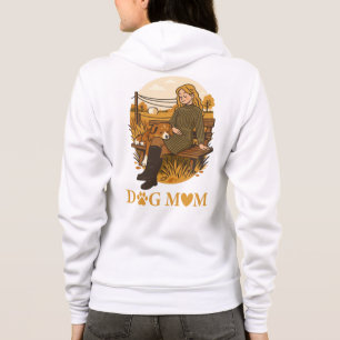 Gemütlicher Moment der Hunde-Mama mit ihrem Beglei Hoodie