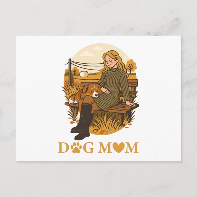Gemütlicher Moment der Hunde-Mama mit ihrem Beglei Postkarte (Vorderseite)