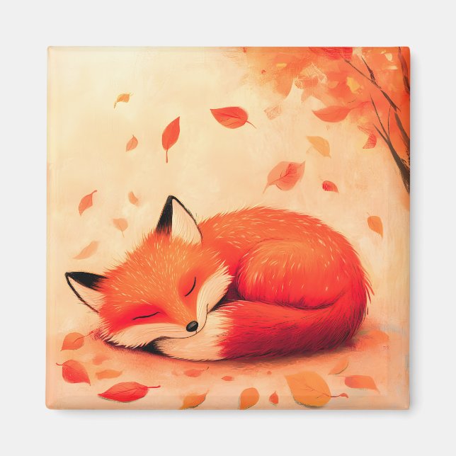 Gemütlicher Niederwald Schlaffox Magnet (Vorne)