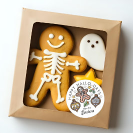 Gemütlicher Niedlicher Halloween-Umschlag Aufklebe Runder Aufkleber