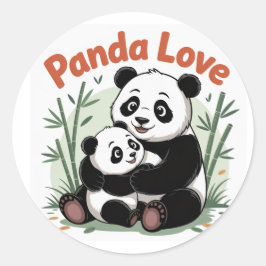 Gemütlicher Panda zurück zur Schule Runder Aufkleber