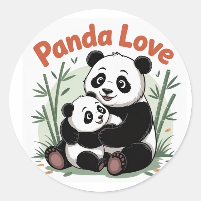 Gemütlicher Panda zurück zur Schule Runder Aufkleber (Vorderseite)