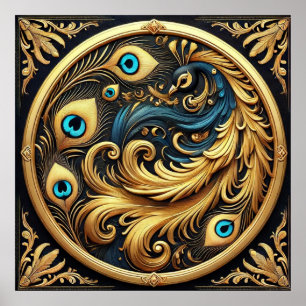 Gemütlicher Pfau Poster