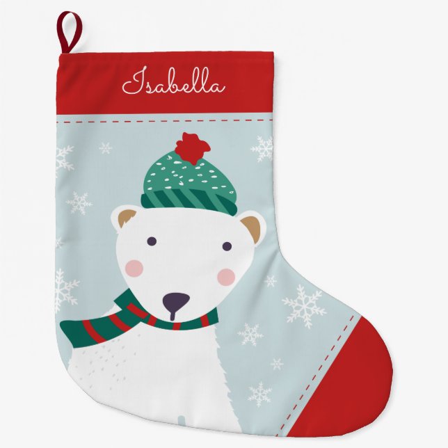 Gemütlicher Polar Großer Weihnachtsstrumpf (Vorderseite)