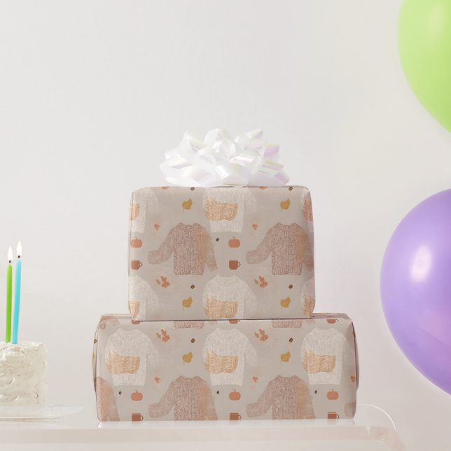 Gemütlicher Pullover Geschenkpapier (Partygeschenke)